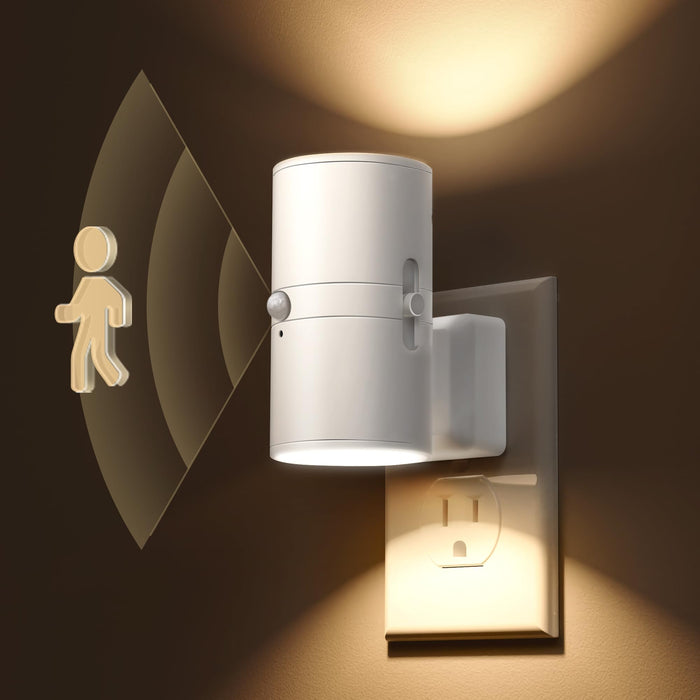 L LOHAS LED Motion Sensor Night Light Plug in, [2 Pack] Motion Activated Night Light, 0-100LM Dimmable, Soft White 3000K, Motion Sensor Light Indoor for Bathroom Hallway Bedroom Stairway Kids Elderly