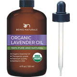 Organic Essential Oil - Huge 4 FL OZ - 100% Pure & Natural – Premium Natural Oil with Glass DropperEssential Oil (Lavender)