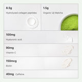 FKRO Matcha Collagen w Biotin, Hyaluronic Acid & Vitamin C - Hair, Skin, Nails & Joint Support - Naturally Sourced Type I & III Hydrolyzed Collagen Powder, Unsweetened - 22 Servings, 7.9oz