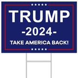 Trump 2024 Yard Sign,Donald Trump Yard Signs 18" X 12" Double Sided Fade Resistant,Take America Back Trump Merchandise Supports Voted for Elections Decor Outdoor Garden Party Supplies w/Metal H Stakes