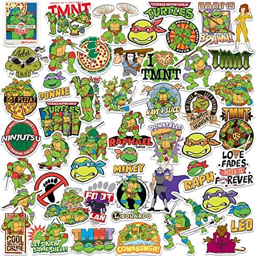 TMNT Teenage Mutant Ninja Turtles 50CT Sticker Pack Large Deluxe Stickers Variety Pack - Laptop, Water Bottle, Scrapbooking, Tablet, Skateboard, Indoor/Outdoor - Set of 50