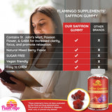 Saffron Extract Gummies-Sugar Free Saffron Supplement 88mg Enhanced with GABA, Saint John's Wort, Passion Flower- Saffron Supplements for Kids, Women, Men. Focus and Mood Support. 60 Saffron Gummies