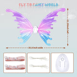 maysida Electric Fairy Wings for Girls, Light Up Moving Butterfly Wings with LED Lights and Music, Toy for Kids as Halloween Valentine Birthday Christmas Party Costume Princess Cosplay Dress Up Gift