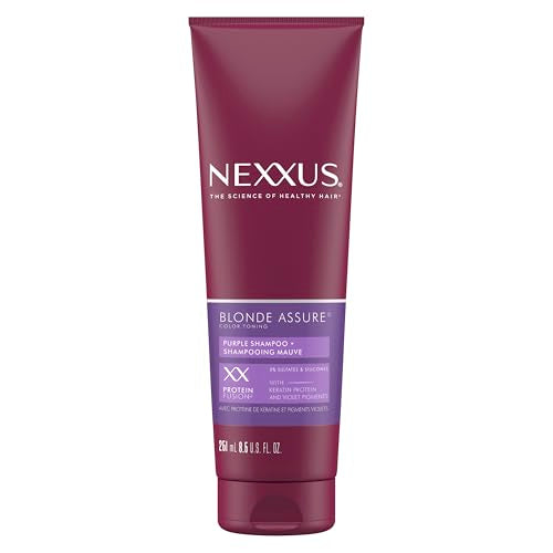 Nexxus Blonde Assure Purple Shampoo, For Blonde Hair Color Care Shampoo, Keratin Protein 8.5 oz