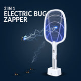 2 in 1 Electric Bug Zapper, Mosquitoes Trap Lamp & Racket, USB Rechargeable Electric Fly Swatter for Home and Outdoor Powerful Grid 3-Layer Safety Mesh Safe to Touch, Pack of 4