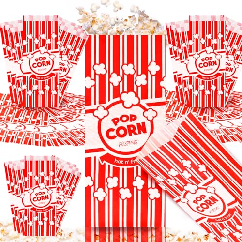 Poppy's Paper Popcorn Bags - 1000 2 oz Concession-Grade Bags, Popcorn Machine Accessories for Popcorn Bars, Movie Nights, Concessions