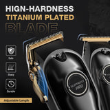 SUPRENT® PRO Professional Hair Clippers for Men- Hair Cutting Kit & Zero Gap T-Blade Trimmer Combo- Cordless Barber Clipper Set with LED Display for Mens Gifts(Black)