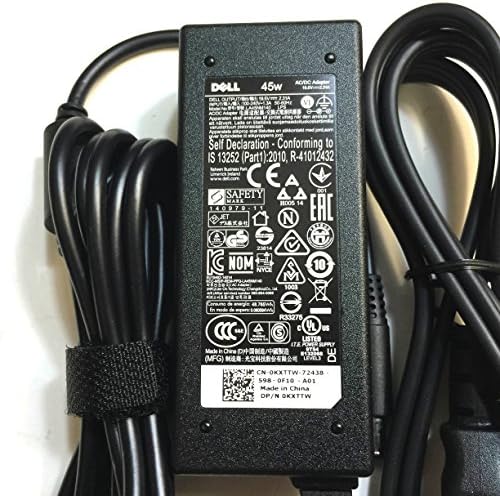 Dell Laptop Charger for Dell Inspiron 11 3000 3157 P20T P20T003 3458-3625 P47F P47F003, 45W 19.5V, HK45NM140, MagSafe, Wall Mount, 1 Count
