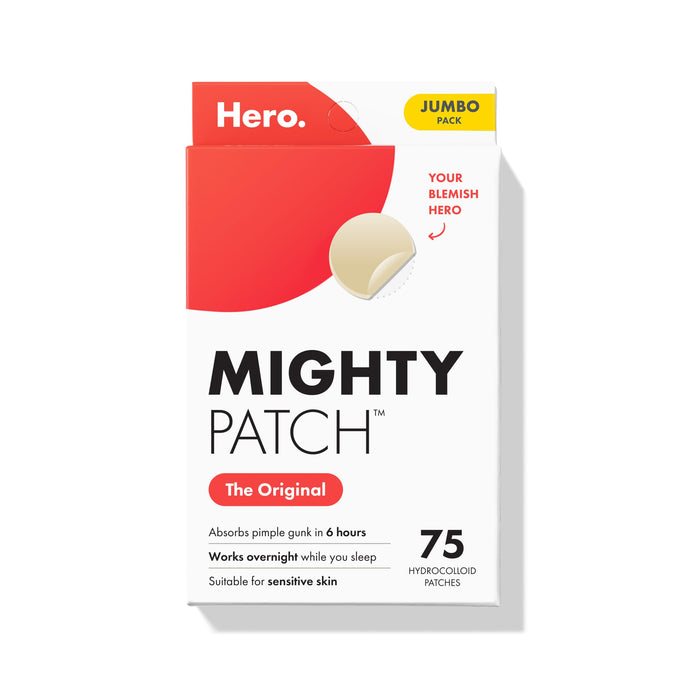Hero Cosmetics Mighty Patch Original Nighttime Acne Pimple Patches, 75 Ct
