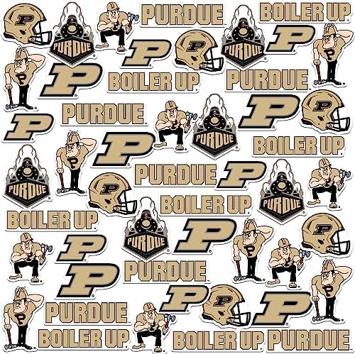 Purdue University 50CT Vinyl Large Deluxe Stickers Variety Pack - Laptop, Water Bottle, Scrapbooking, Tablet, Skateboard, Indoor/Outdoor - Set of 50