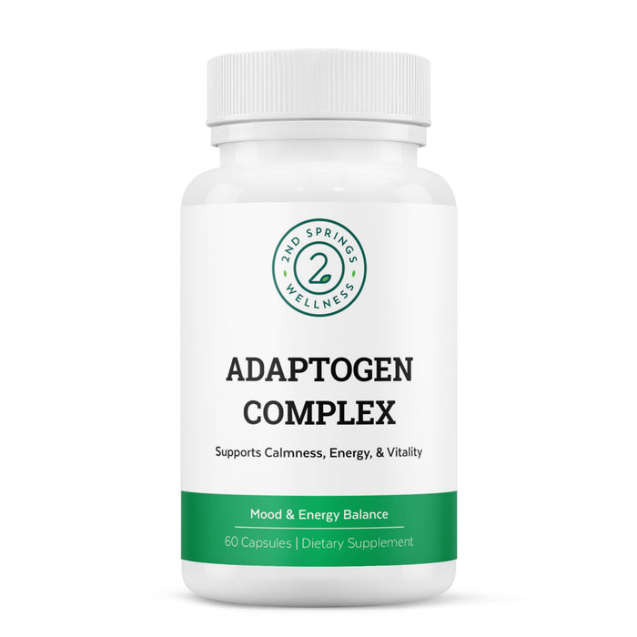 2nd Springs Adaptogen Complex Calmness, Energy and Vitality Booster - Ashwagandha, Ginseng, Rhodiola, and More - Promotes Balance, Focus, and Overall Well-Being - 60 Vegetarian Capsules