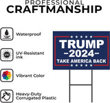 Trump 2024 Yard Sign with H-Stakes - Double Sided 18x12 Inch Trump Take America Back Signs, Placard Voted for Trump Lawn Signs Triggering Signs Rally Decoration Outdoor Lawn Yard Signs