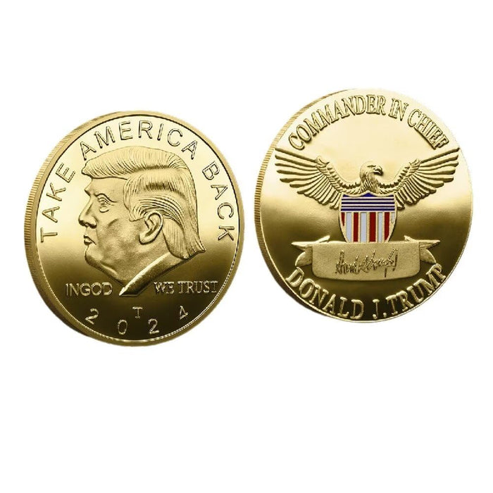 President Donald Trump Coin, Collectible Trump 2024 Coin Take America Back Challenge Coin