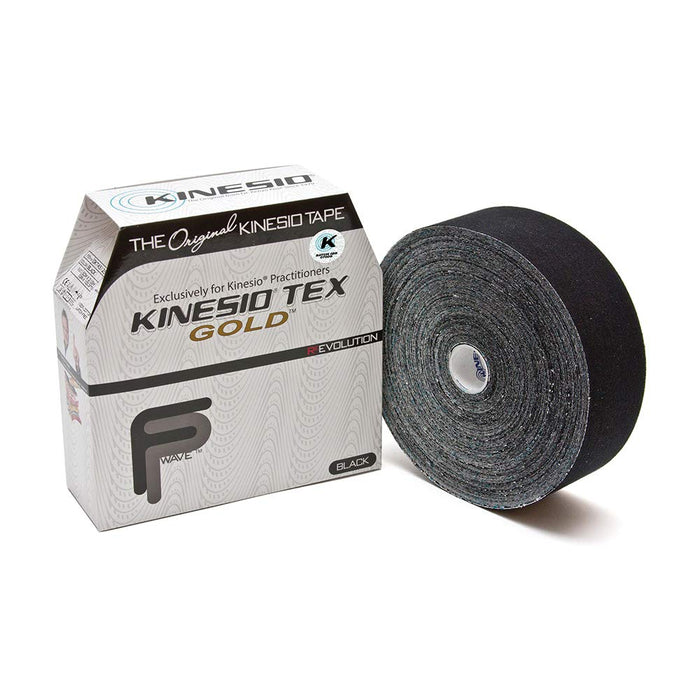 Kinesio Taping - Elastic Therapeutic Athletic Tape Tex Gold FP - Bulk Roll - Black – 2 in. x 103 ft