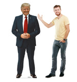 Cardboard People President Donald Trump with Red Tie Life Size Cardboard Cutout Standup