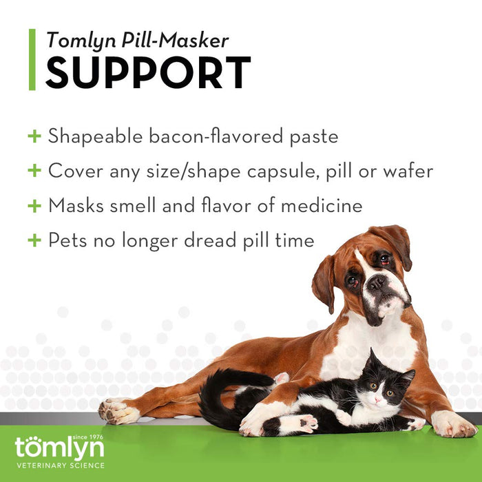 TOMLYN Pill-Masker Original Bacon-Flavored Paste for Dogs & Cats, 4oz, Pack of 2