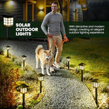 GIGALUMI Solar Lights for Outside,12 Pack Flickering Flame LED Solar Outdoor Lights, Waterproof Solar Garden Lights Maintain 10 Hours of Lighting for Christmas, Garden, Landscape, Path, Yard, Patio