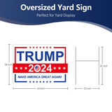 Trump Yard Signs 2024, Double Side 24” x 18” with Metal Stake Make America Great Again Political Yard Sign, Patriotic Decorations Voted for Donald Trump Lawn Sign 2024 Outdoor Election Decoration