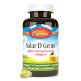 Carlson - Solar D Gems, Vitamin D3 and Omega-3 Supplement, 6000 IU (150 mcg) Vitamin D3, 115 mg Omega-3s EPA and DHA Supplement, Wild Caught, Sustainably Sourced, Lemon, 120 Softgels