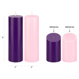 Mega Candles 4 pcs Unscented Christmas Advent Round Pillar Candle, Hand Poured Premium Wax Candles 2 Inch x 6 Inch, Holidays, Church, Decorations, Devotional, Celebration, Party & More