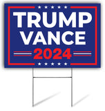 SignPro Trump Vance 2024 Yard Sign | Trump Vance Lawn Sign | Trump JD Vance Sign | 18" x 12" Corrugated Plastic Outdoor Weatherproof Yard Signs With H Stake | Double Sided