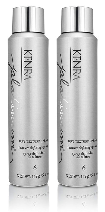 Kenra Platinum Dry Texture Spray 6 | Texture Defining Styler | Increases Texture & Fullness | Absorbs Oils & Impurities | Ultra-Lightweight, Non-Drying Formulation | All Hair Types | 5.3 oz. (2-Pack)