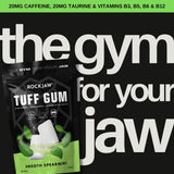 ROCKJAW® Hard Jawline Gum - Tuff Gum 2.0 with 20mg Caffeine, Taurine + B Vitamins - 100% Xylitol, Aspartame Free, Sugar-Free (2 Months Supply) - Smooth Spearmint