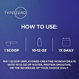 Type Zero Creatine Monohydrate (Unflavored | 500g), 5000 mg Per Serving, Micronized, Zero Sugar, Keto Friendly & Gluten Free, 100 Servings
