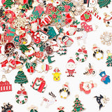 MARFOREVER 120 PCS Christmas Charms for Jewelry Making, Assorted Gold Enamel Xmas Charm Pendants for DIY Bracelet Necklace Earrings Making Supplies