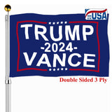 Trump Vance 2024 Flags 3x5 Outdoor Double Sided- Donald Trump Blue Flags Made In USA 3 Ply Heavy Duty with 2 Brass Grommets for Outside Oudoor