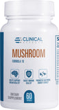 Clinical Effects Mushroom Formula 10 - Natural Mushroom Supplement for Focus, Mood, and Brain Booster Support - Nootropic Supplement and Immune Support - 60 Veggie Capsules - Made in The USA
