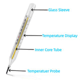 ℃&℉ Glass Thermometer for Underarm 2PCS - Basal Body Thermometer - Fever Thermometer - Accurate Easy Reading by HARIKA LIFE