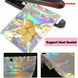 Trunple Smell Proof Bags & Resealable Foil Pouch Bag [100 PCS ] Great for Party Favor Food Storage (Holographic Color, 8 x 5.5 Inch)