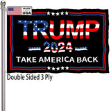 Trump 2024 Flag 3x5 Outdoor Double Sided 3 Ply-Donald Trump Take America Back Flags Vivid Color Clear Pattern Reinforcement Sewing Durable Polyester for President Flag