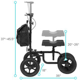 Vive Mobility All Terrain Knee Scooter Walker for Foot Injuries - Adult Broken Leg Crutch Cart Roller for Surgery, Broken Foot, Ankle Injury - Kneeling Rolling Steerable Seated Wheel Scooter Aid