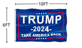 Trump 2024 Flag 6X10 FT, Take America Back Outdoor Polyester Flags, Double Stitched President Trump 2024 Flags with Brass Grommets and Stronger Header. (6X10)