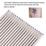 Tattoo Skin Marker Pen Cores, 20pcs / Box Skin Marking Pen Skin Surfer Stencil, Microblading Marking Pen Refill Accessory Professional Surgical Tip Skin Marker Pen Tattoo Stencil Markers Pen(blue)