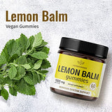 HERBAMAMA Lemon Balm Gummies - Lemon Balm Supplements for Mood and Brain Support - Calming Gummies with Calm and Relaxing Formula - Lemon Balm Herb Melissa Officinalis - 60 Vegan Gummies