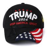 Trump 2024 Hat,3D Embroidered Trump Hat Keep America Great Donald Trump Slogan Hat Adjustable Baseball Cap (Black 2024)