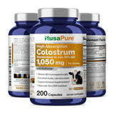 NusaPure Colostrum 1050mg 30% IgG 200 Capsules (Non-GMO, Gluten Free) Bioperine