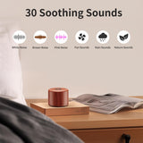 Portable Sound Machine White Noise Machine with 30 Soothing Sounds Travel Sleep Brown Noise Machine for Adults Kids Baby Rechargeable Loud Speaker Noise Canceling Machine for Office Privacy Wooden