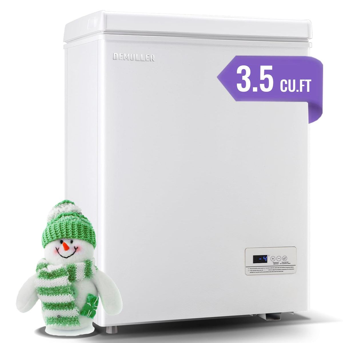 DEMULLER Small Chest Freezer Deep Freezers with Electronic Control Pan