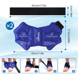 NEWGO 2 Pack Ankle Ice Pack Wraps for Swelling,Ice Pack for Ankle Injuires Reusable Ankle Cold Pack Wraps Hot Cold Therapy Ankle Ice Wraps for Sprains, Achilles, Tendonitis - Blue