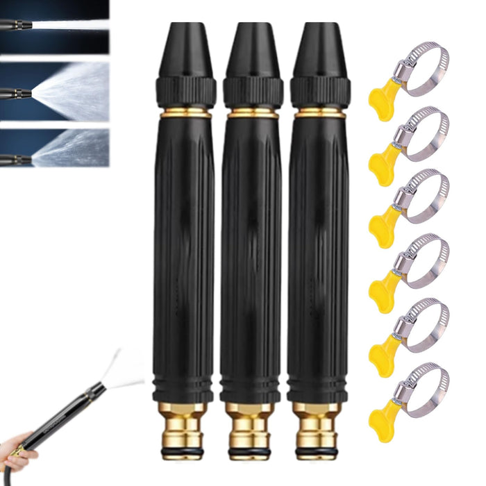 Home High-Pressure Car Wash Water Gun with Booster Nozzle, Home High-Pressure Car Wash Water Gun with Booster Nozzle and Hose, for Watering Plants and Vegetables, and Car Washing (3PCS)