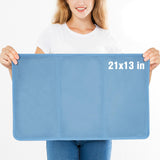 Tutmyrea Oversized 21"x13" Large Gel Ice Pack with Straps, Reusable Cold Pack with Soft Flannel Cover for Back Pain Relief, Cold Pads for Hip, Back Injuries, Aches, Swelling, Bruises, Blue