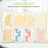 FYY Daily Pill Organizer,2 Pcs 7 Compartments Portable Pill Case Travel Pill Organizer,[Folding Design] Pill Box for Purse Pocket to Hold Vitamins,Cod Liver Oil,Supplements and Medication-White
