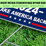 WENWELL Large Trump 2024 Yard Signs 18x24 Inchs with H-Stakes – Double-Sided,Waterproof,UV Resistant,2-Pack Blue,Outdoor Lawn Decoration