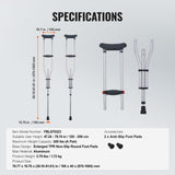 VEVOR Underarm Crutches, 13-Level Height Adjustable Underarm Walking Crutches, Lightweight Aluminum Crutches for Adults Teenager - with Soft Underarm Pad for Leg Injury Surgery Disabled, 1 Pair 300LBS