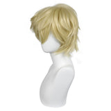 Anogol Hair Cap + Short Blonde Men's Cosplay Wig Loid Forger Cosplay Wig Gilgamesh Cosplay Wig for Halloween Christmas Event Costume Party