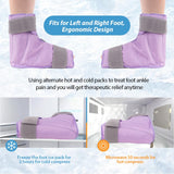 NEWGO Ice Pack Foot Ice Pack Wrap for Plantar Fasciitis, Edema, Achilles Tendonitis Relief, Gel Foot Cold Pack Hot Cold Therapy Ice Boot for Foot and Ankle Swelling, Sprained Ankles Heels - Purple